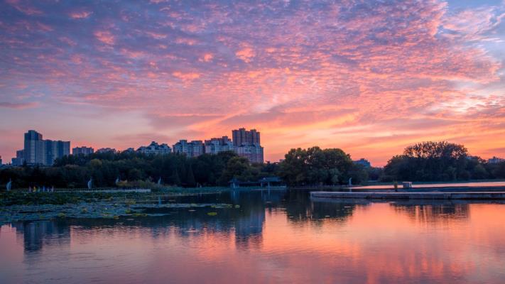 秋風吹拂夕陽紅